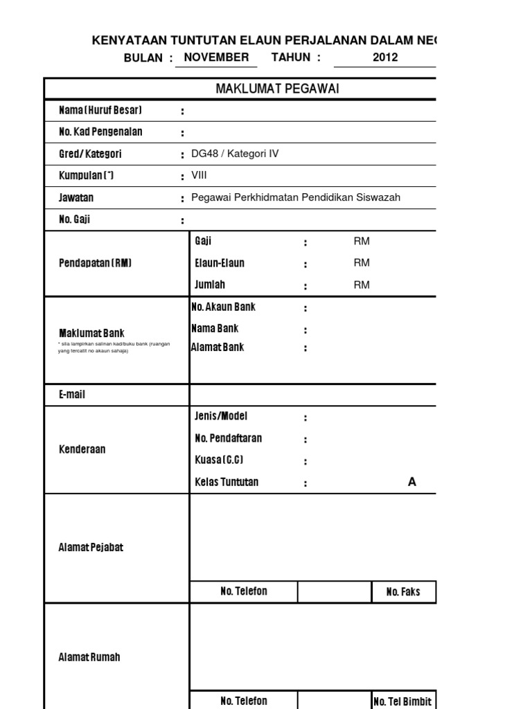 Contoh Borang T T Pdf
