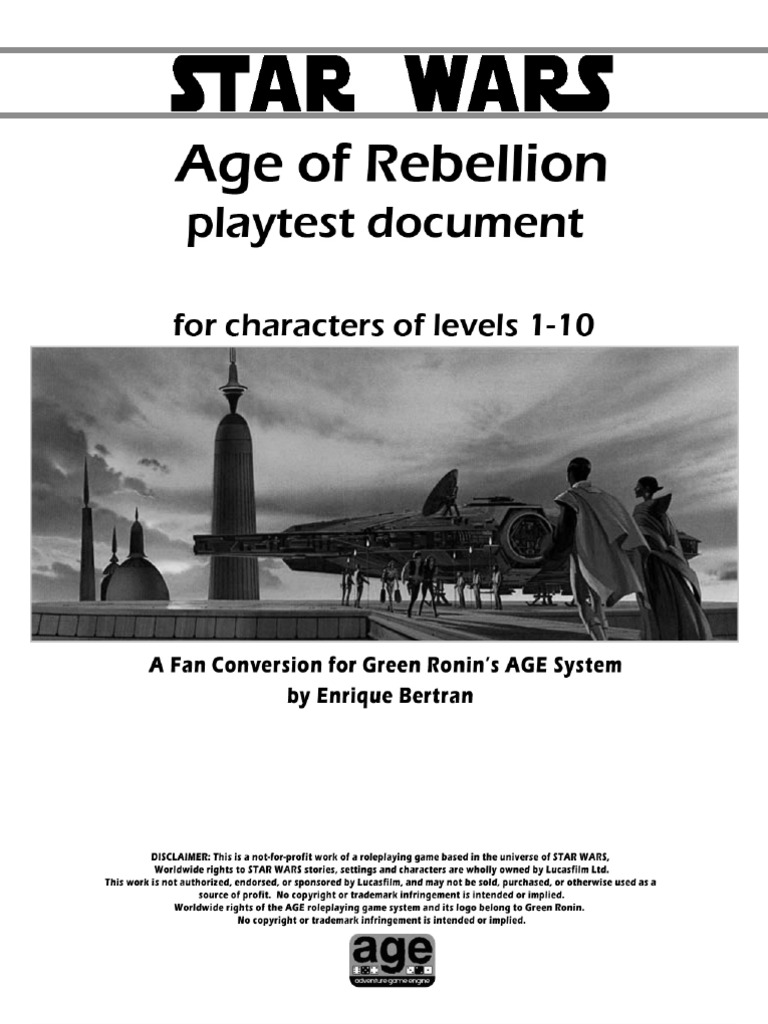Star Wars Age of Rebellion RPG Guide PDF Jedi The
