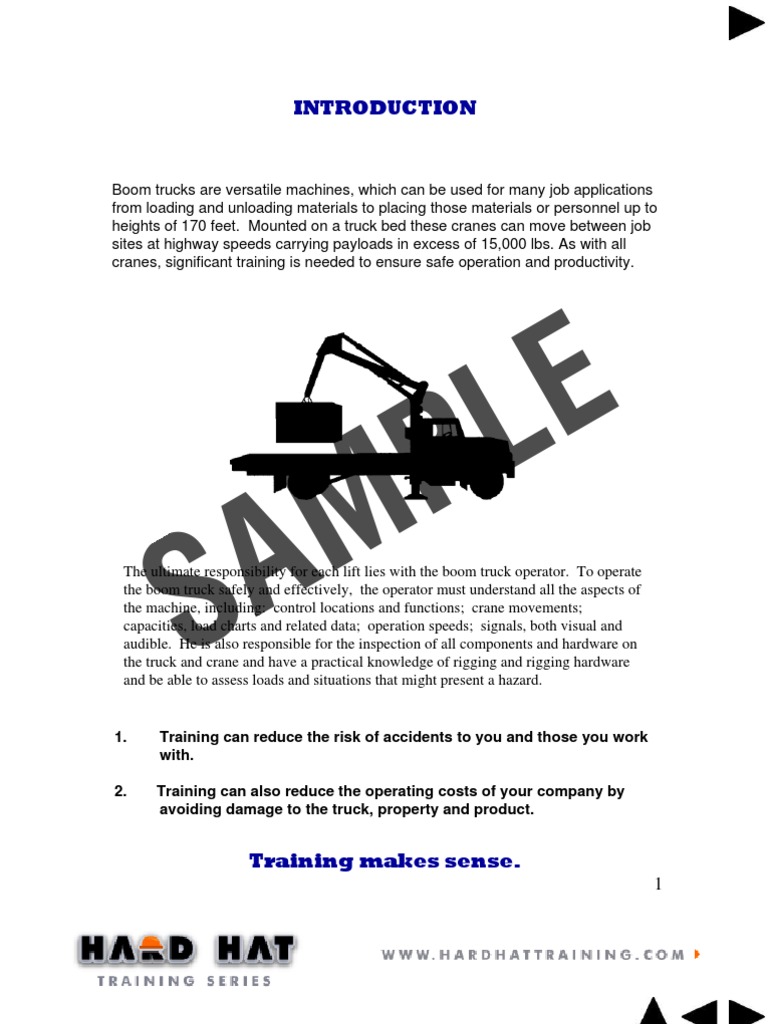 Articulated Boom Truck Student Manual Crane (Machine) Rope
