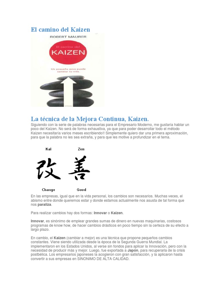 El Camino Del Kaizen | PDF | Japón | Mente