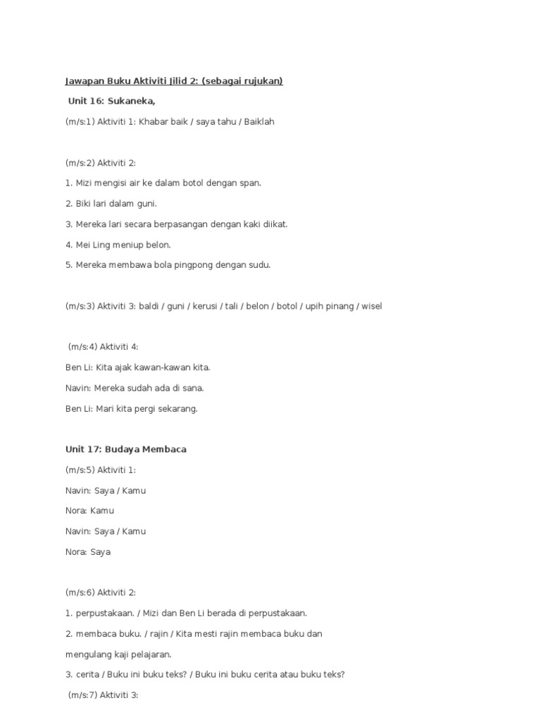 Jawapan Unit 16 19 Ms 1 18 Pdf
