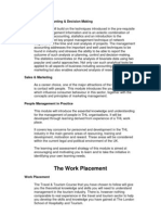 The Work Placement: Management Accounting & Decision Making