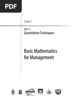 Unit 1 Basic Mathematics For Management