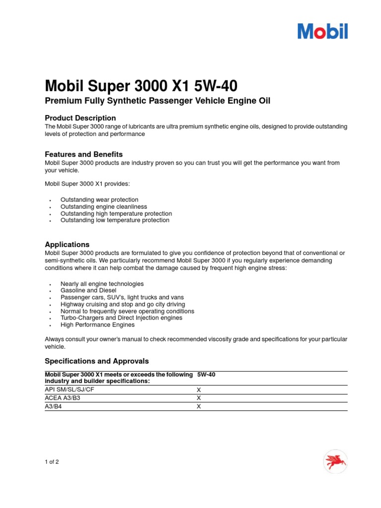 Super 3000 x1 5w-40 | PDF | Motor Oil | Vehicles
