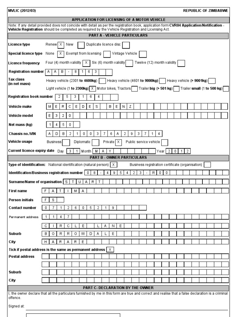 Motor Vehicle Licensing Application Guide | PDF | Finance & Money ...