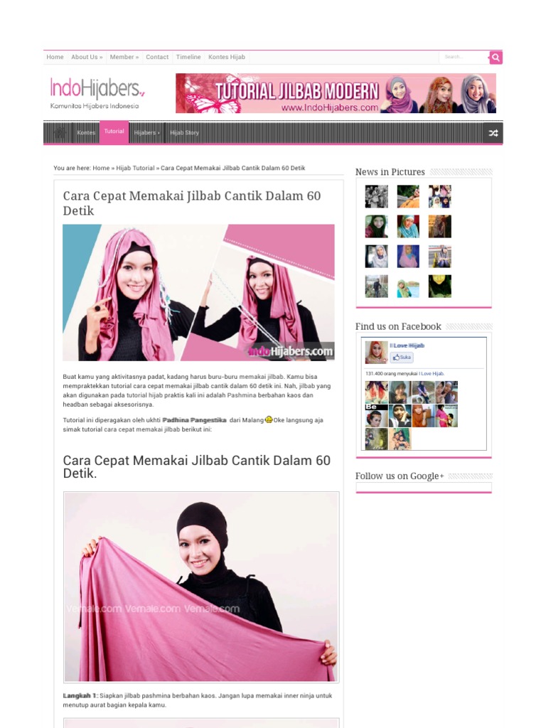 Cara Cepat Memakai Jilbab Cantik 92HTML