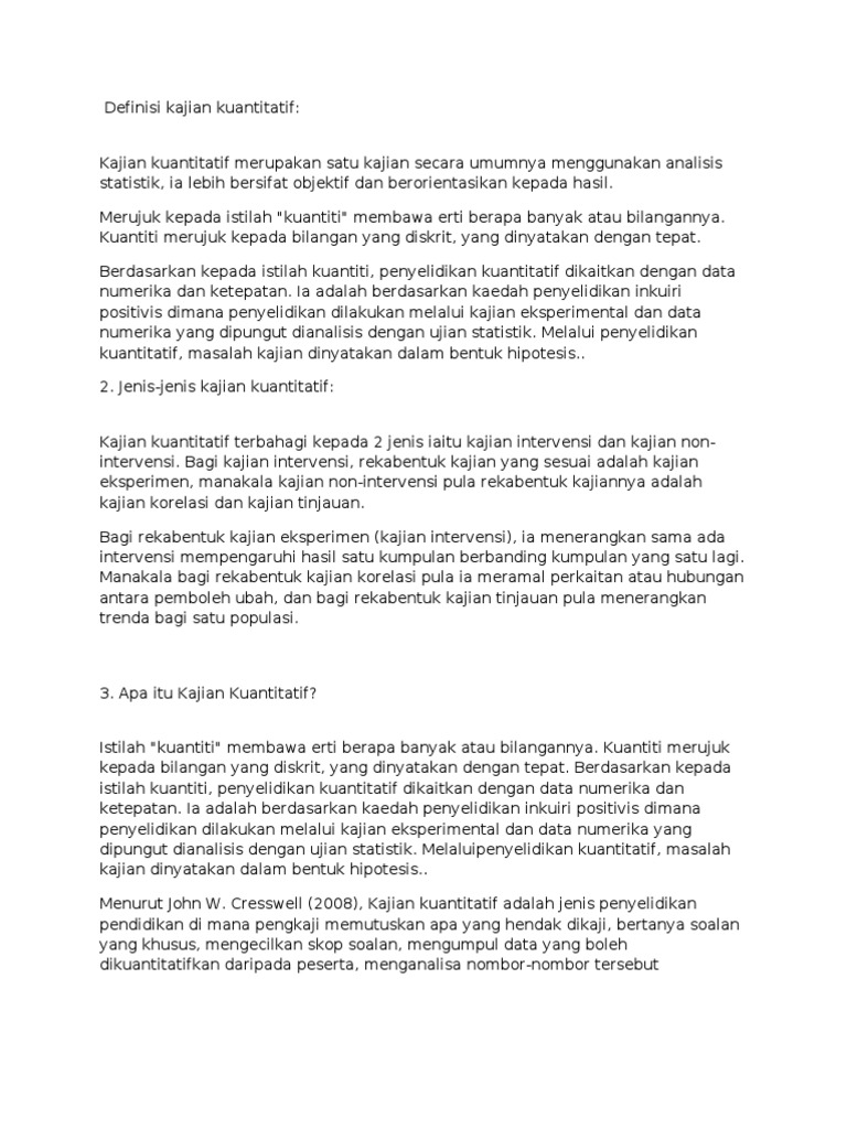 Definisi Kajian Kuantitatif Pdf