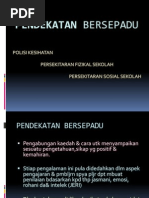 Pendekatan Bersepadu Poh Pdf