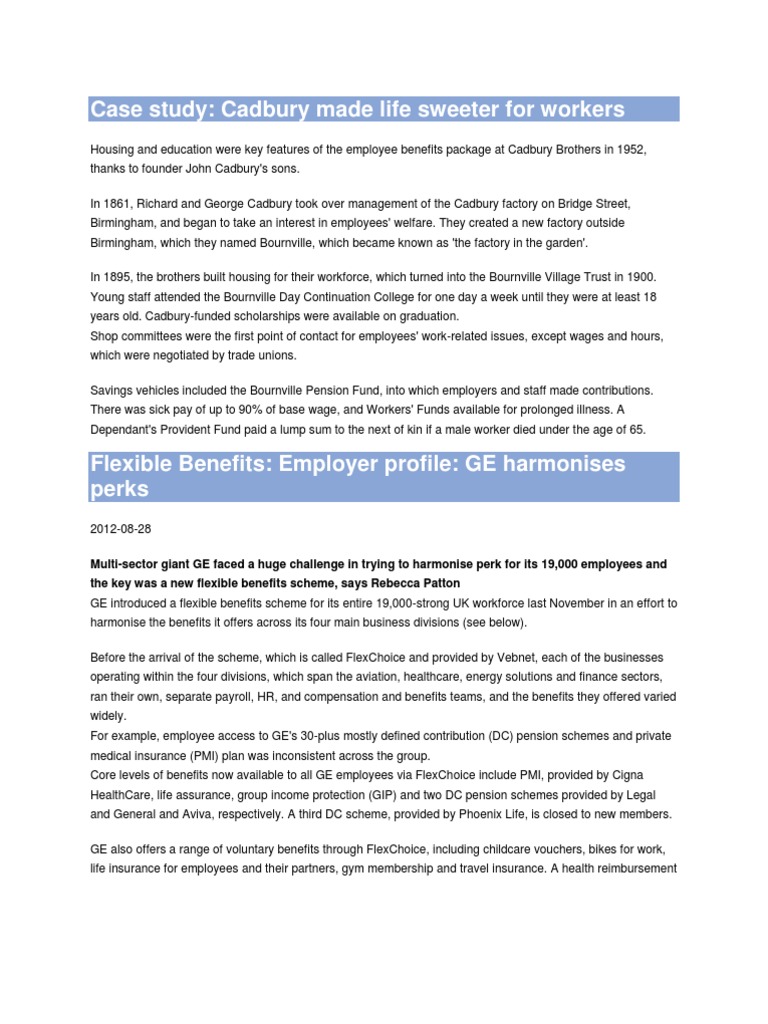 Case Study Employee Benefits Pension