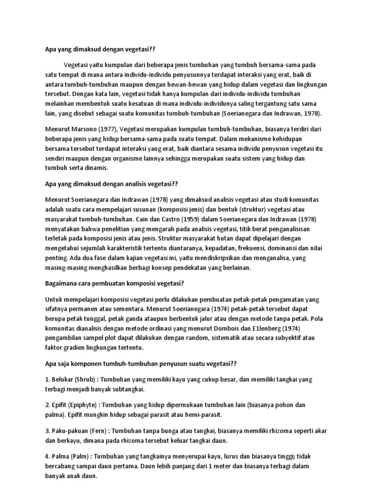 Apa Yang Dimaksud Dengan Vegetasi Apa Yang Dimaksud Dengan Vegetasi