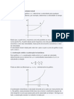 Velocidade, aceleração e espaço percorrido em gráficos v x t