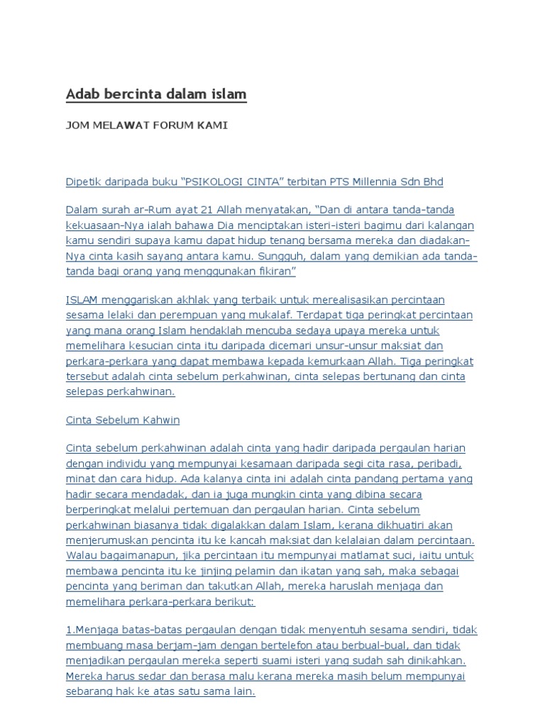 Adab Bercinta Dalam Islam Pdf