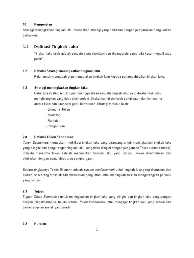 Strategi Meningkatkan Tingkahlaku Pdf