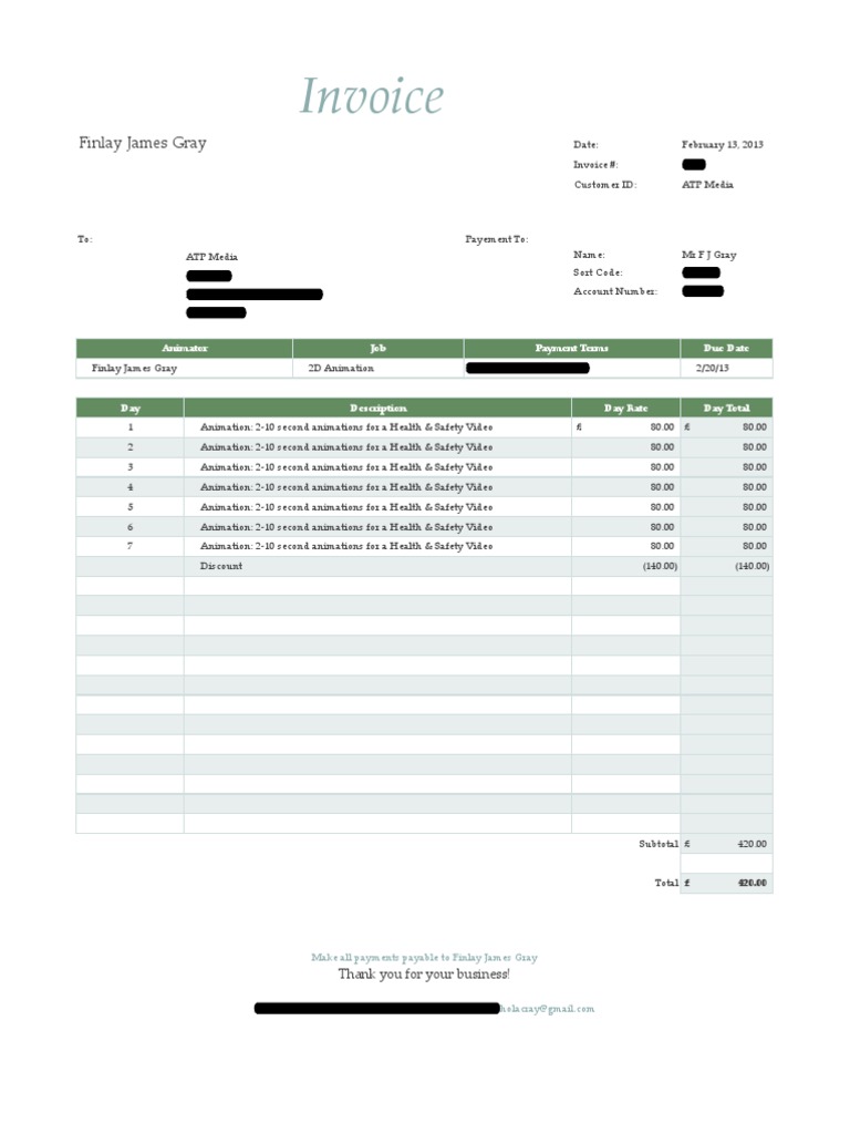 Animation Invoice | PDF