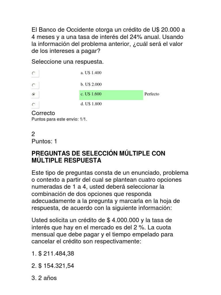 Cálculo de Intereses y Créditos Financieros | PDF | Interés | Tasas de ...