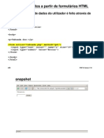 Input de Dados A Partir de Formulários HTML: Entrada (Input) de Dados Do Utilizador É Feito Através de Uma