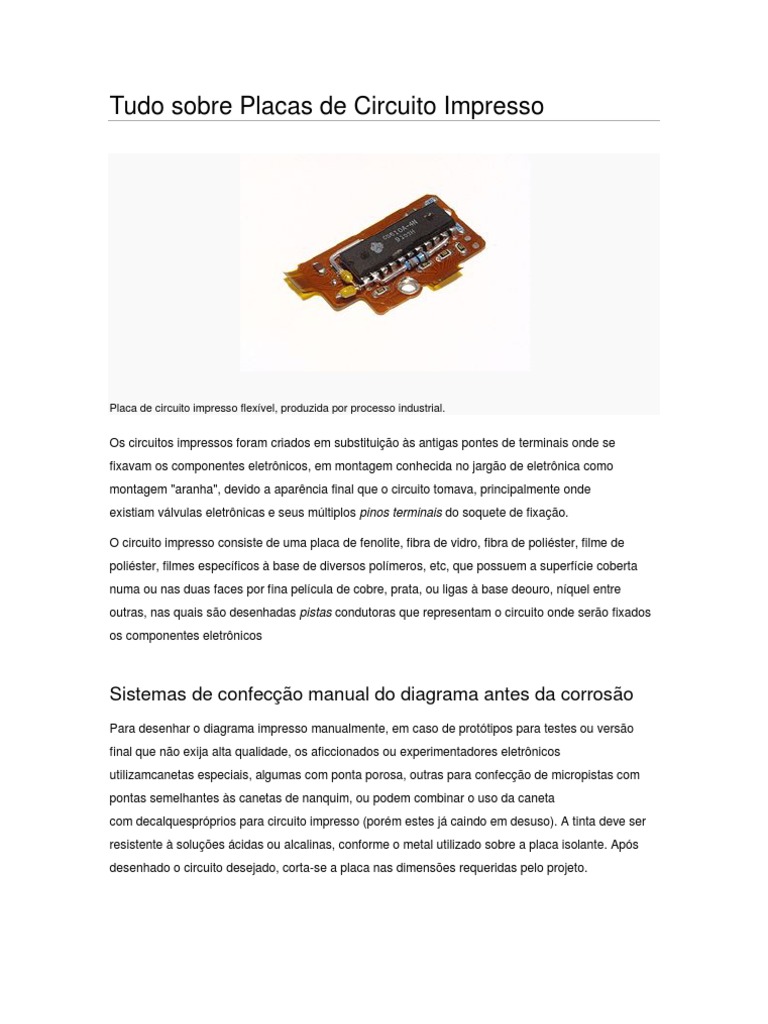 Guia Completo sobre Placas de Circuito Impresso | PDF | Placa de ...