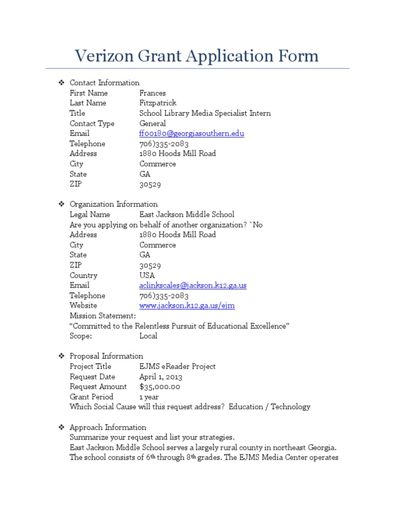 Verizon Grant PDF Verizon Communications E Reader