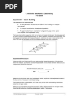 1.105 Solid Mechanics Laboratory Fall 2003: Experiment 7 Elastic Buckling