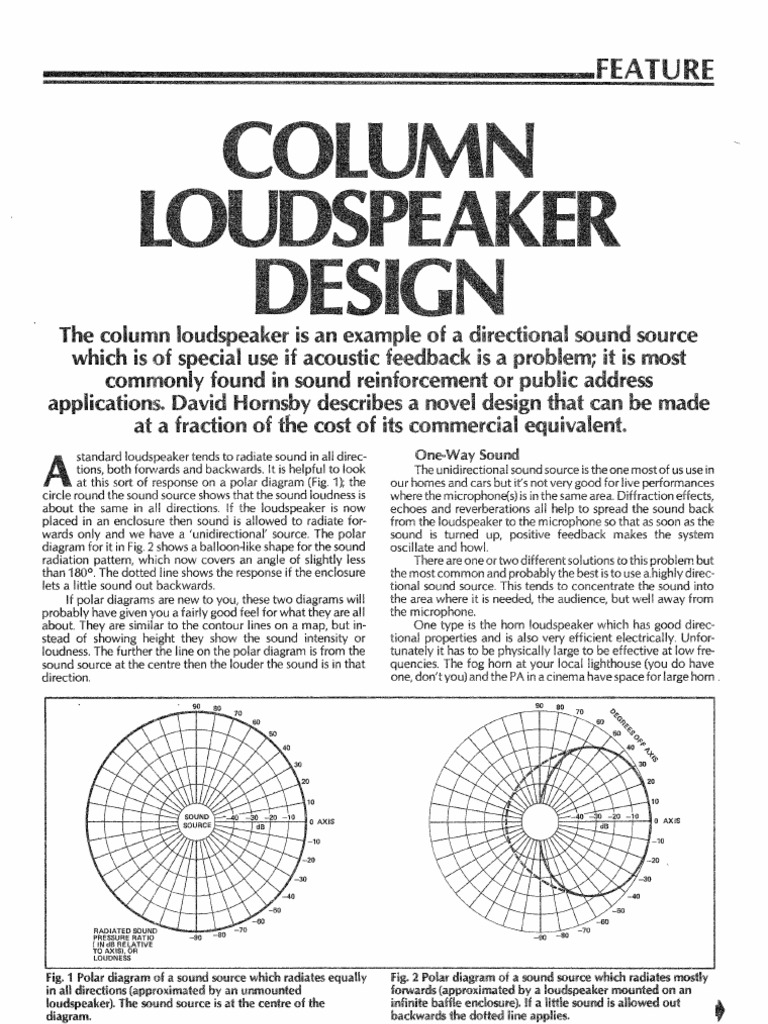 Column Loudspeaker Design PDF Loudspeaker Audio Engineering