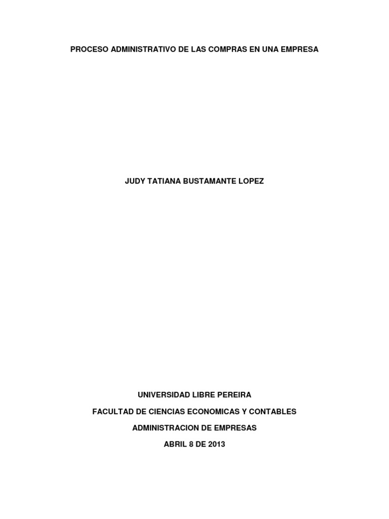 Costos - Proceso de Las Compras | PDF | Calidad (comercial) | Presupuesto