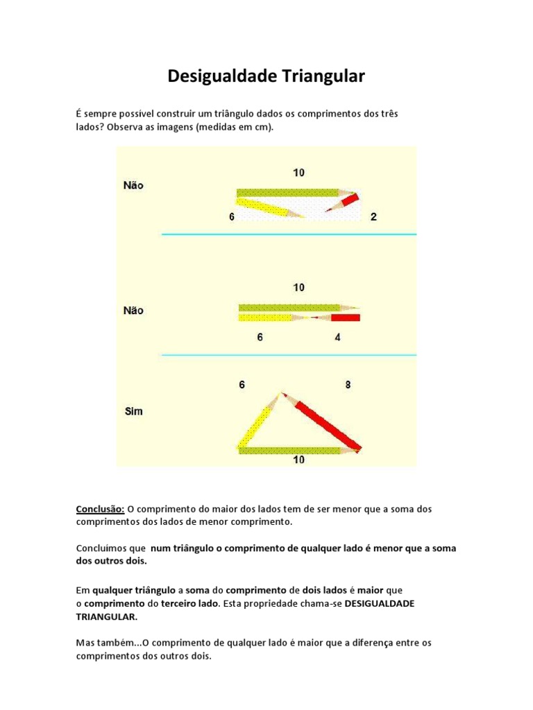 Desigualdade Triangular Triângulo Geometria