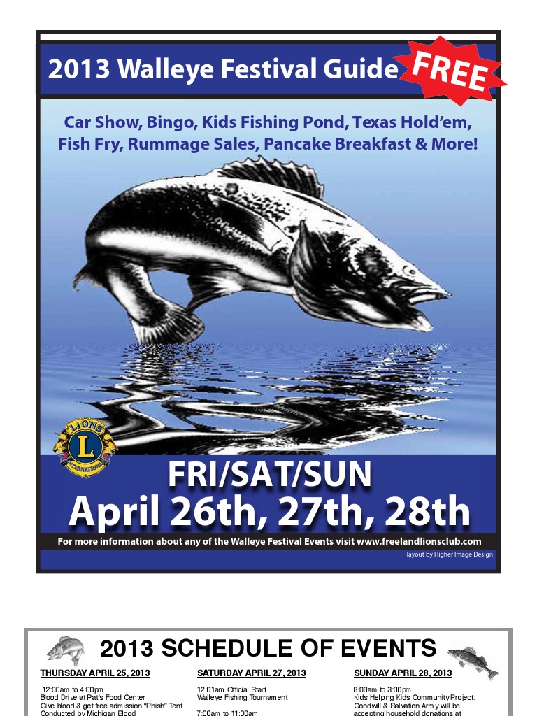 Freeland Walleye Festival Guide 2013 PDF Saginaw Michigan