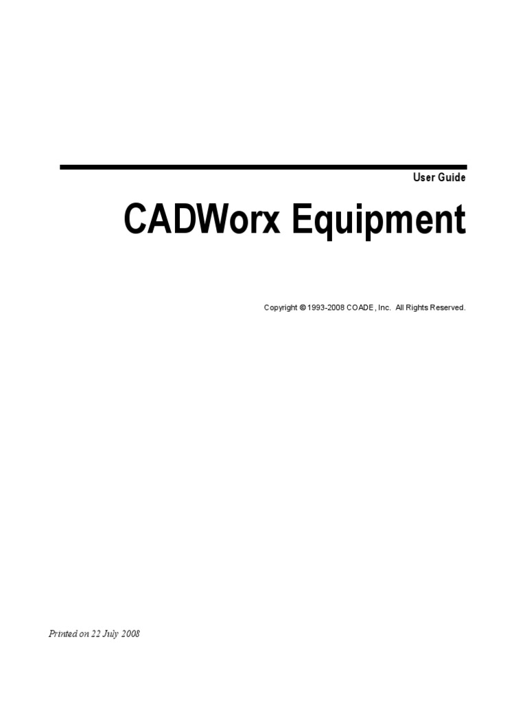 CADWorx Equipment User Guide Installation Programs) Autodesk