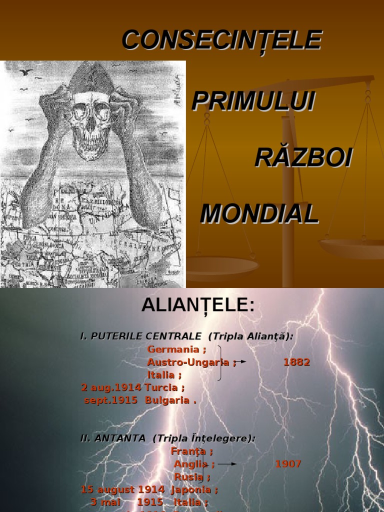 Consecintele Primului Razboi Mondial
