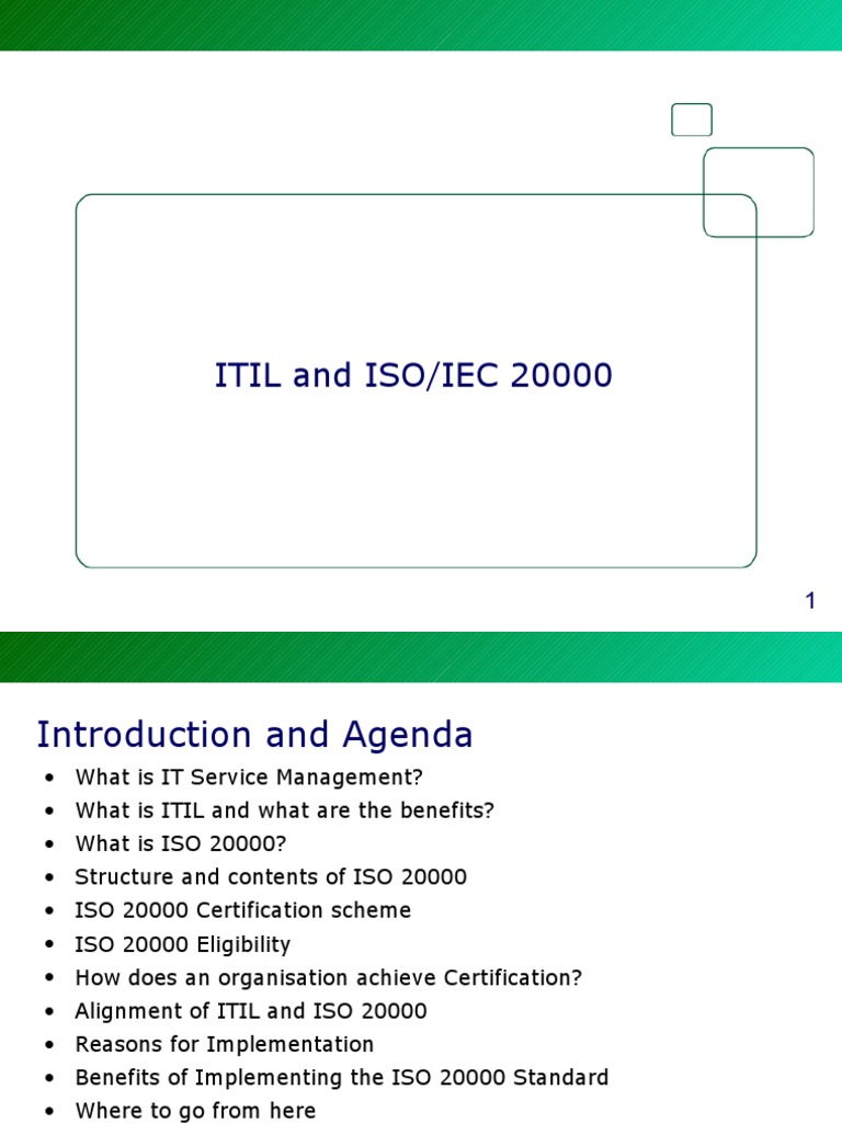 ITIL and ISO 20000 Overview | PDF | Itil | It Service Management