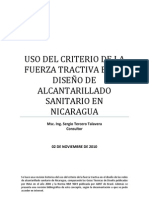 USO DEL CRITERIO DE LA FUERZA TRACTIVA EN EL DISEÑO DE ALCANTARILLADO SANITARIO EN NICARAGUA