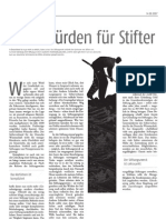 Die Zeit – 14.09.2007 - Hohe Hürden für Stifter