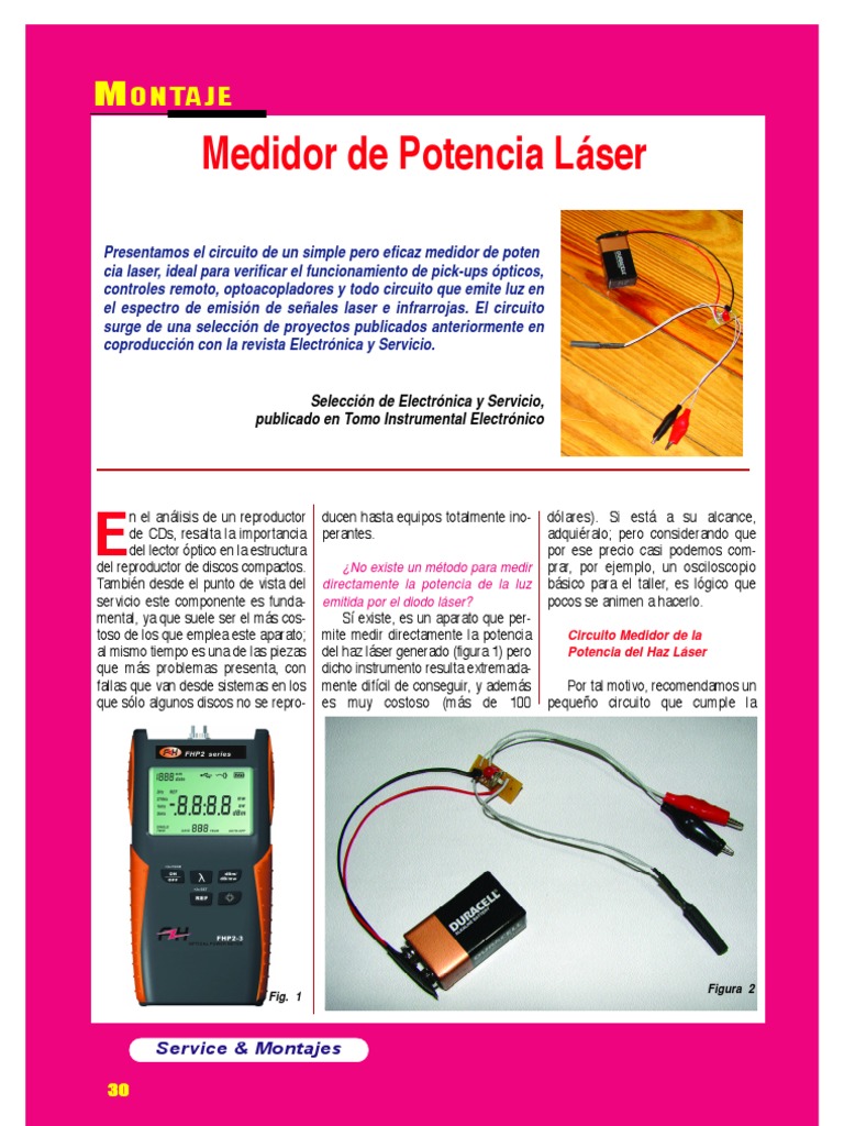 Medidor Potencia Laser | PDF | Láser | Resistencia Eléctrica y Conductancia