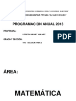 Programacion Anual 4TO GRADO 2013