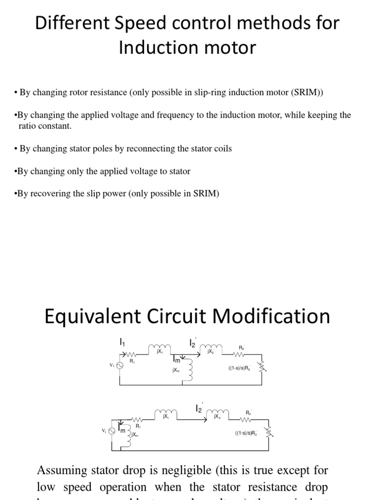 Induction Motor Speed Control PDF Electrical Engineering