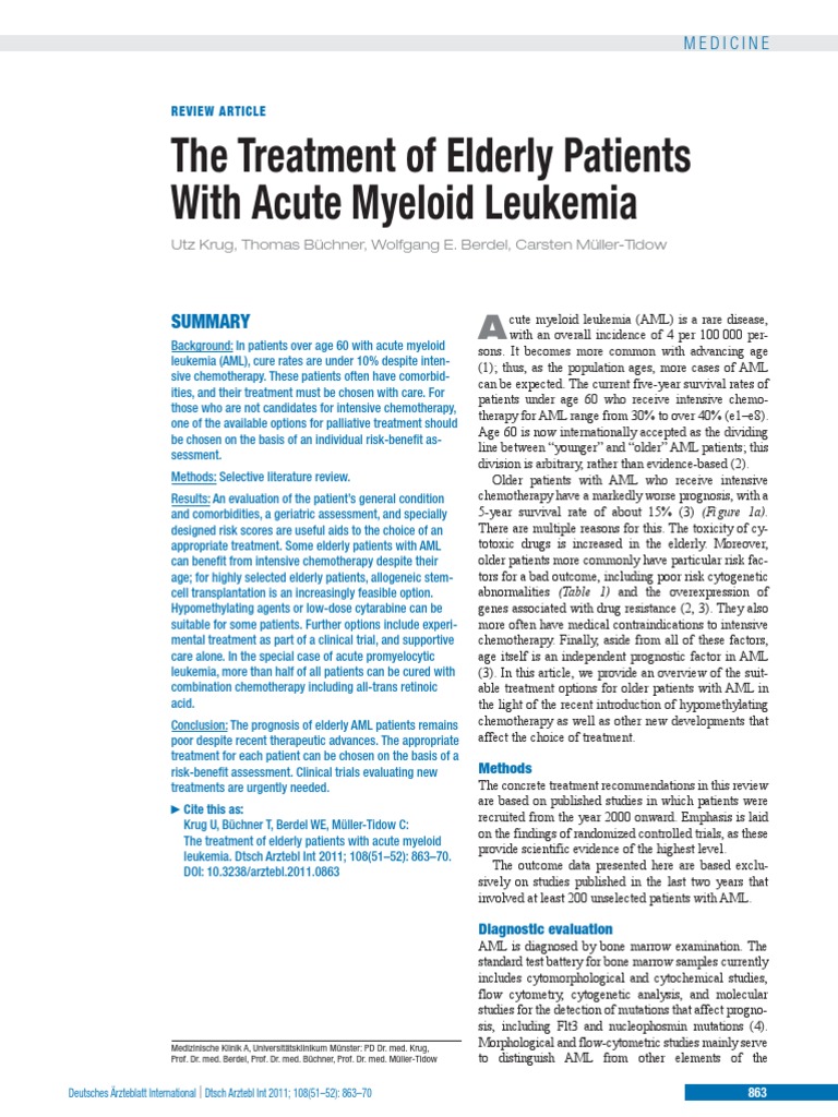 The Treatment of Elderly Patients With Acute Myeloid Leukemia | PDF ...
