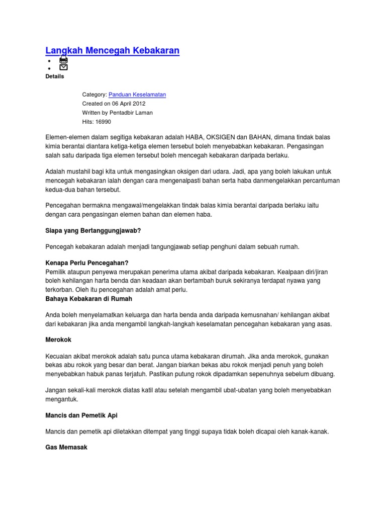 Langkah Mencegah Kebakaran Pdf