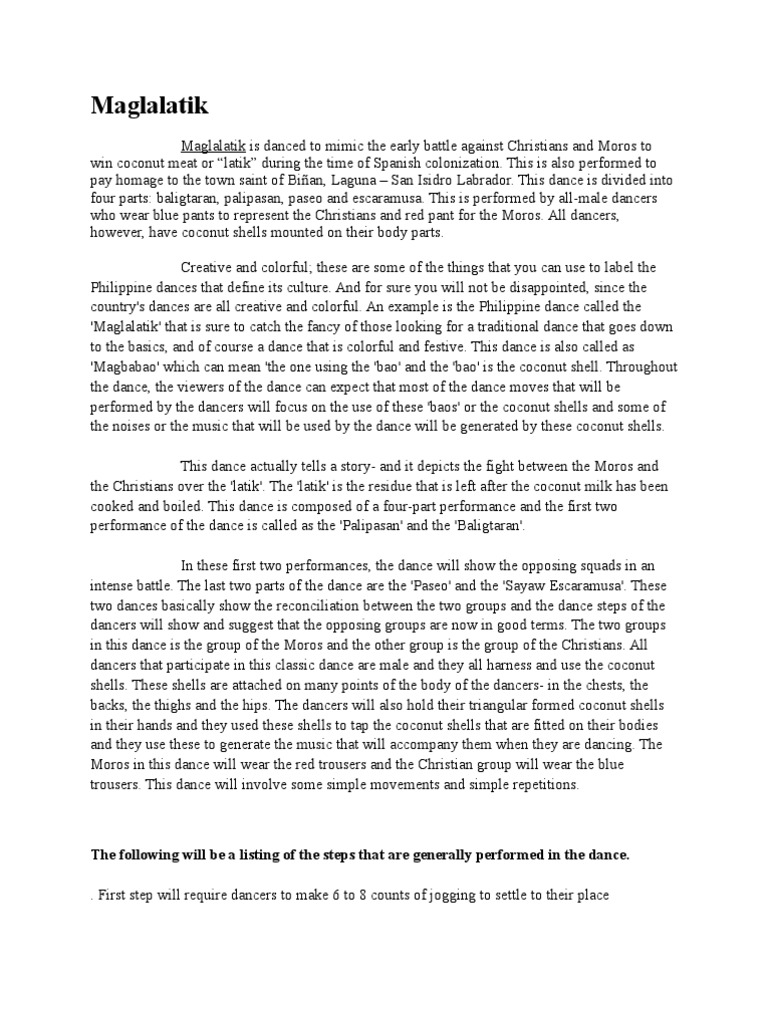 Maglalatik Dances Performing Arts