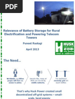 Relevance of Battery Storage for Rural Electrification and Powering Telecom Towers - Puneet Rustagi