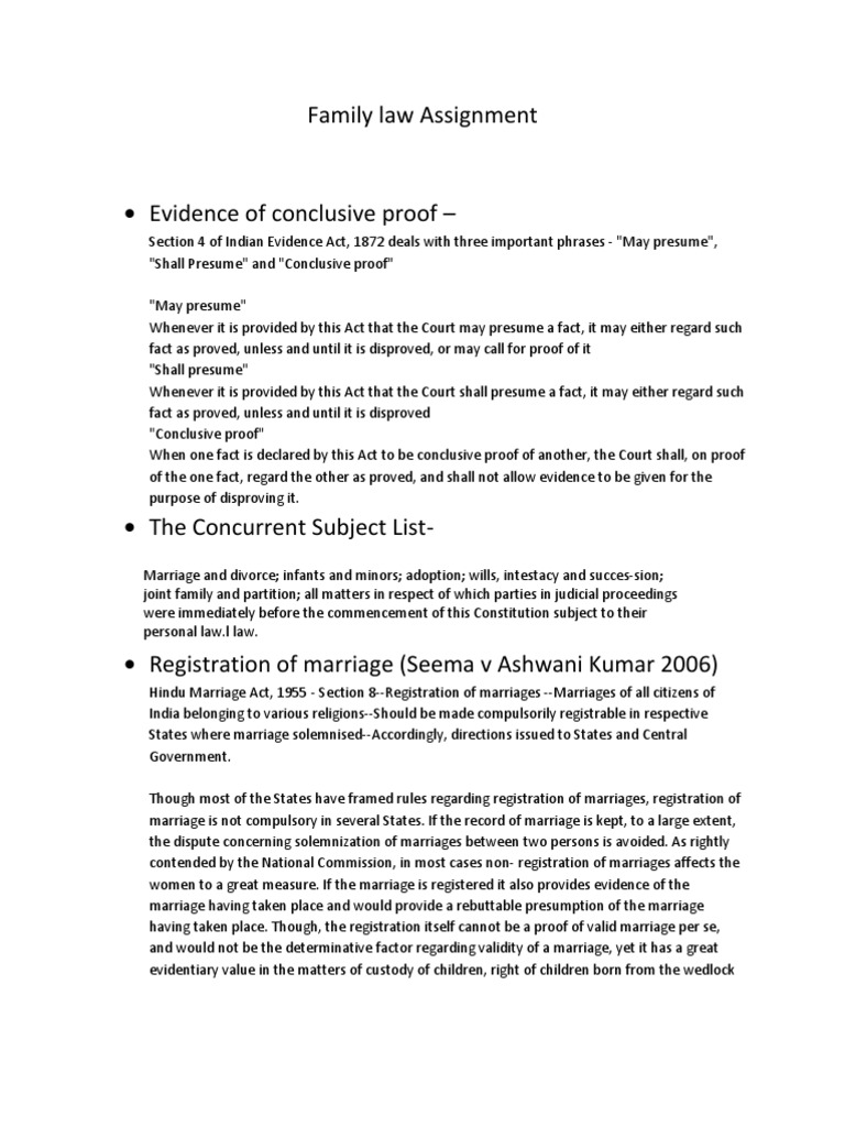 certificate of assignment family law