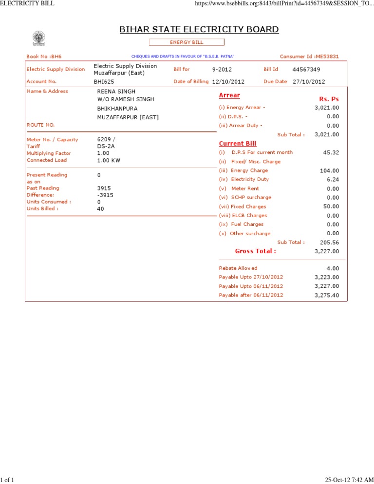 Electricity Bill
