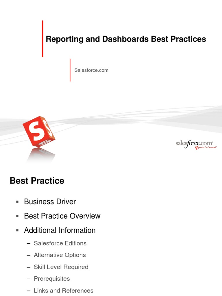 Salesforce Reporting and Dashboard Best Practices | PDF | Salesforce ...