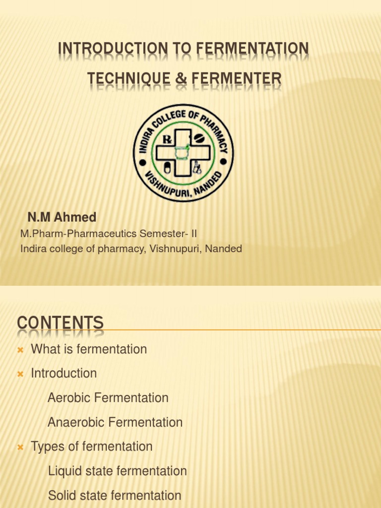 Introduction to Fermentation Techniques | PDF | Fermentation | Cellular ...