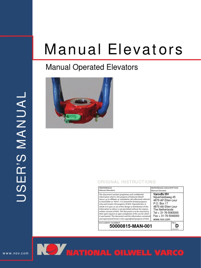 NOV Elevators PDF Elevator Drilling Rig