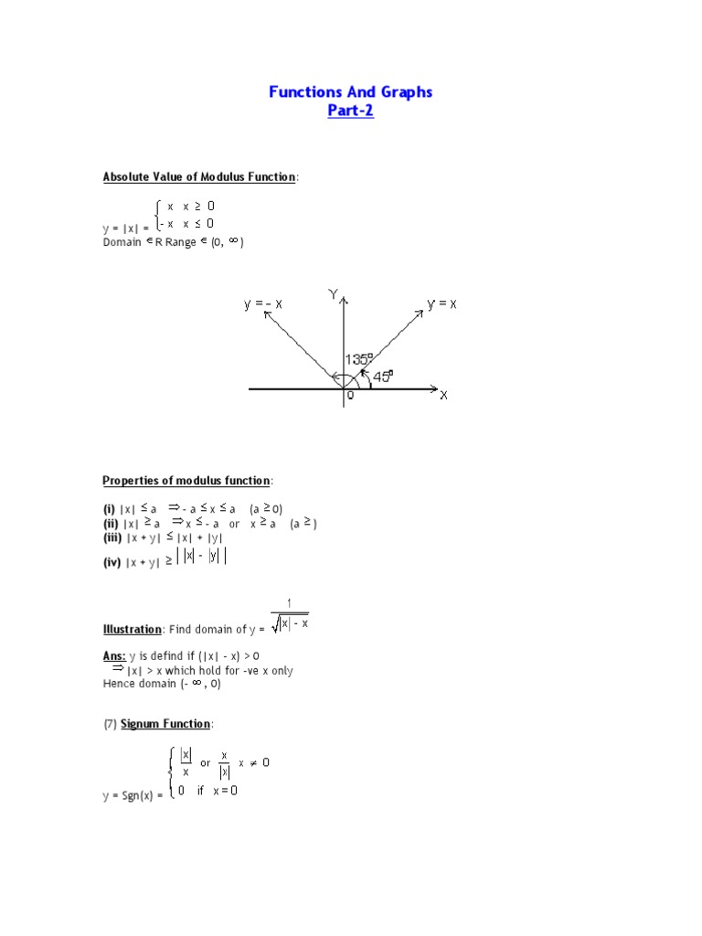 Functions and Graphs 2 | PDF | Domain Of A Function | Function ...