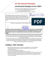 Test Tactics and Sectional Strategies For The TOEFL
