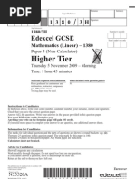 Edexcel Mathematics November 2009 Question paper.