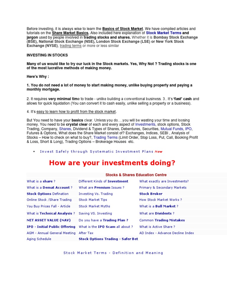 Before Investing | PDF | Technical Analysis | Stocks