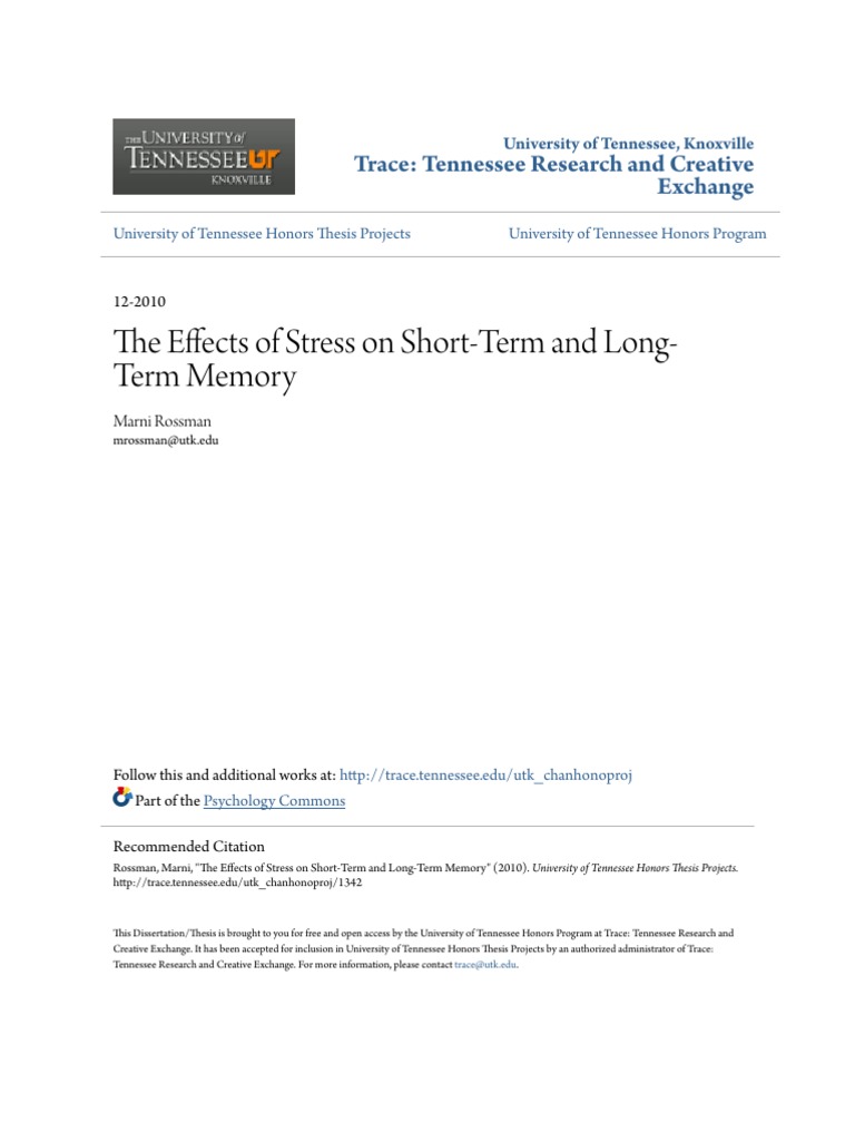 Stress Impact on Memory Function | PDF | Stress (Biology) | Cortisol
