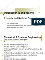 E10 Introduction To Engineering: Industrial and Systems Engineering